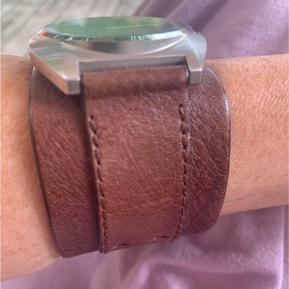 Fossil Unisex Large Watch Boho Hippie Biker Brown Leather Band - Picture 3 of 6